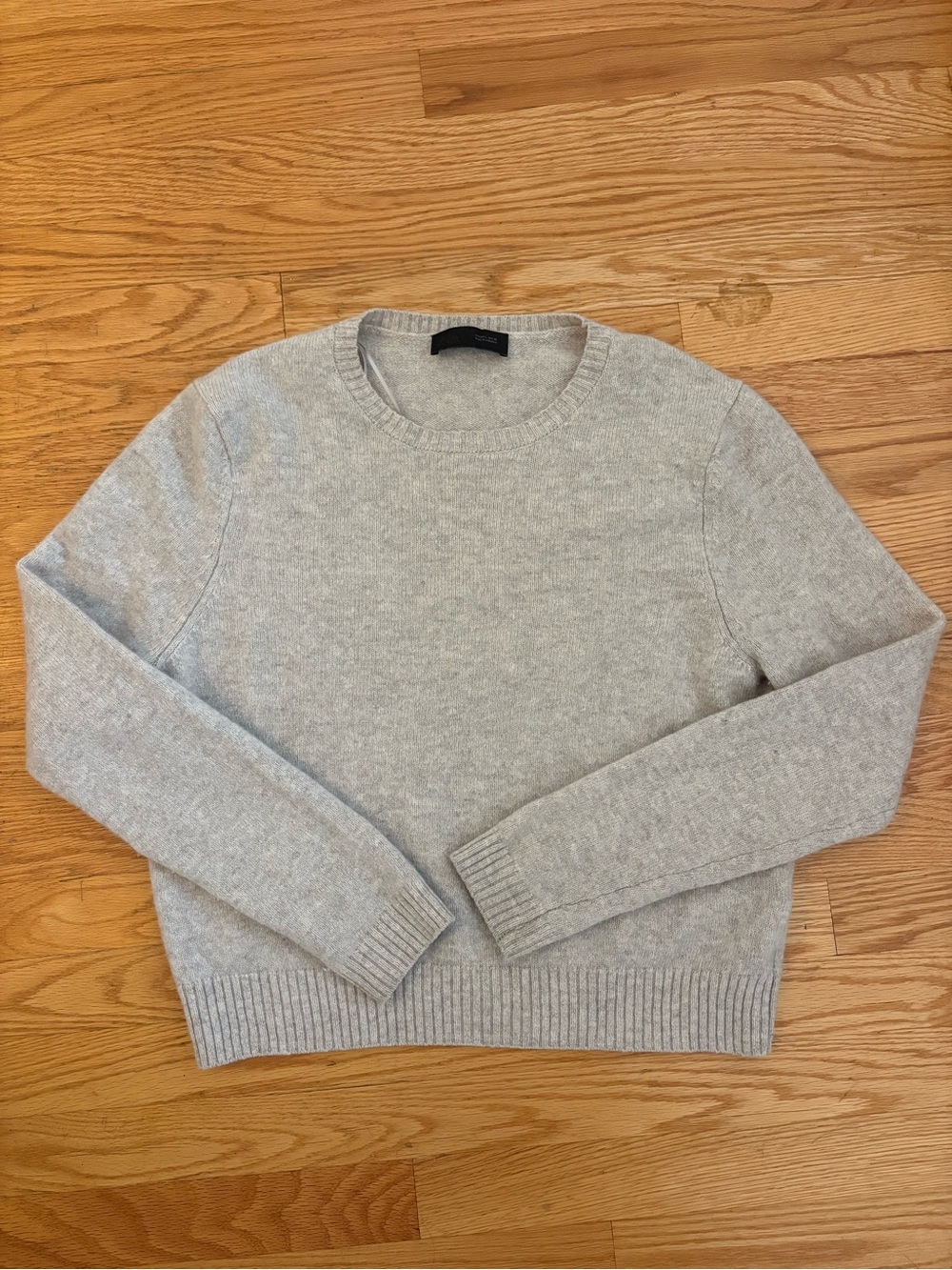 Zara Light Gray/Oatmeal Crewneck Sweater